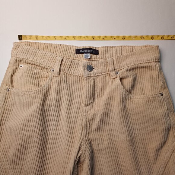 Urban Outfitters Woman's Wide Leg Baggy Cargo Corduroy Pants Size 24/0 Yellow - Picture 6 of 9